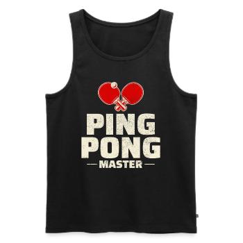 Ping Pong Master Entraîneur de Tennis de Table Paddle Player - Débardeur bio Premium Homme - noir - Devant - Michal (187cm)