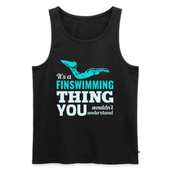Finswimming Swimming Swimmer Swim Water sport - Men's Premium Organic Tank Top - black - Front - Michal (187cm)