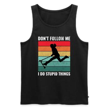 Stunt Scooter Freestyle Scootering Vintage Retro - Männer Premium Bio Tank Top - Schwarz - Vorne - AI Model Male 178 light (178cm)