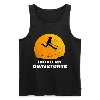 Stunt Scooter Freestyle Scootering Riding - Men's Premium Organic Tank Top - black - Front - AI Model Male 178 light (178cm)