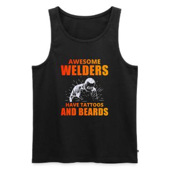 Schweißen Schweißer Metallkonstruktion Tattoos Bärte - Männer Premium Bio Tank Top - Schwarz - Vorne - Michal (187cm)