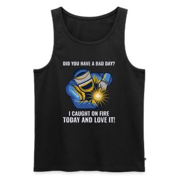 Schweißer Schweißer Metallbau Eisenarbeiter lustig - Männer Premium Bio Tank Top - Schwarz - Vorne - Michal (187cm)