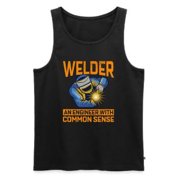Welding Welder Metal Construction Ironworker - Men's Premium Organic Tank Top - black - Front - Michal (187cm)