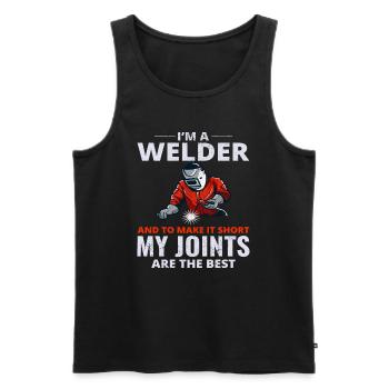 Welding Welder Metal Construction Ironworker - Men's Premium Organic Tank Top - black - Front - AI Model Male 178 light (178cm)