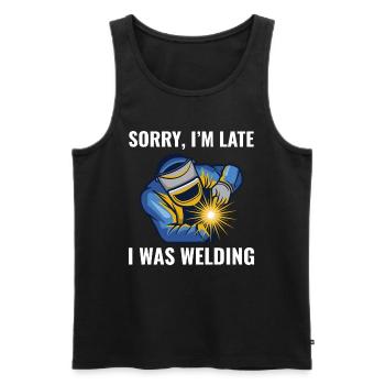 Soudeur Métal Construction Ferronnerie - Débardeur bio Premium Homme - noir - Devant - Michal (187cm)