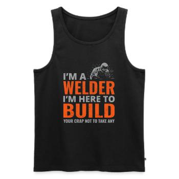 Weld Welding Welder Metal Construction Ironworker - Men's Premium Organic Tank Top - black - Front - Michal (187cm)