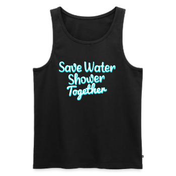 save water shower together - Männer Premium Bio Tank Top - Schwarz - Vorne - AI Model Male 178 light (178cm)