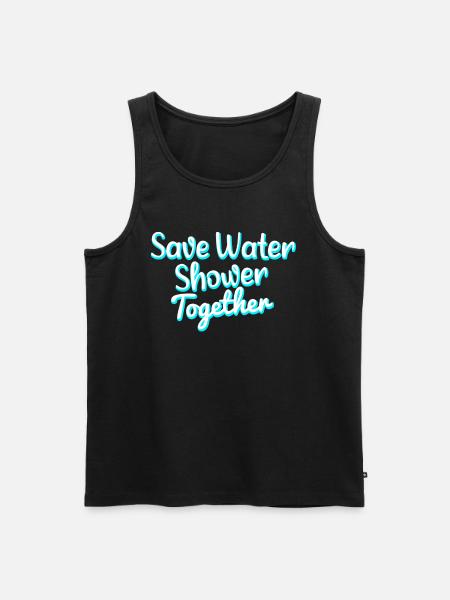 save water shower together - Männer Premium Bio Tank Top - Schwarz