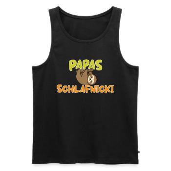 papas schlafnicki - Männer Premium Bio Tank Top - Schwarz - Vorne - Michal (187cm)