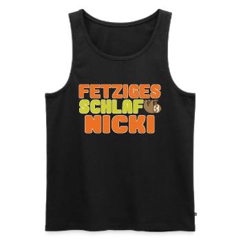 fetziges schlafnicki - Männer Premium Bio Tank Top - Schwarz - Vorne - Michal (187cm)