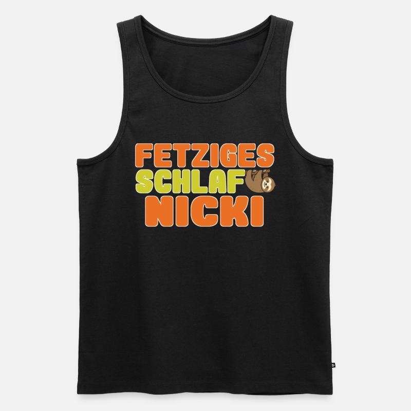 fetziges schlafnicki - Männer Premium Bio Tank Top - Schwarz