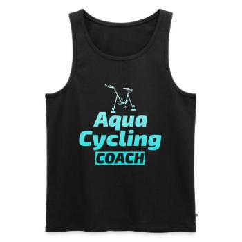 Aqua Cycling Swimming Pool Fitness Training Coach - Men's Premium Organic Tank Top - black - Front - AI Model Male 178 light (178cm)