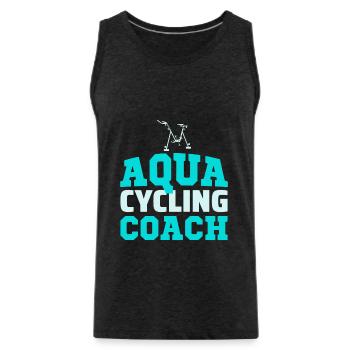 Aqua Cycling Swimming Pool Fitness Training Coach - Men's Premium Organic Tank Top - charcoal grey - Front - Alexander (188cm)
