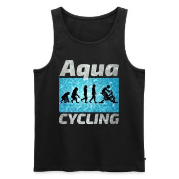 Aqua Cycling Schwimmbad Fitness Evolution - Männer Premium Bio Tank Top - Schwarz - Vorne - AI Model Male 178 light (178cm)