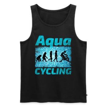 Aqua Cycling Schwimmbad Fitness Evolution - Männer Premium Bio Tank Top - Schwarz - Vorne - AI Model Male 178 light (178cm)