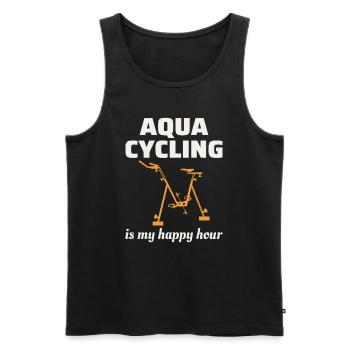 Aqua Cycling Schwimmbad Fitness Training Coach - Männer Premium Bio Tank Top - Schwarz - Vorne - AI Model Male 178 light (178cm)