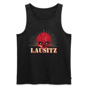Lausitz - Männer Premium Bio Tank Top - Schwarz - Vorne - AI Model Male 178 light (178cm)