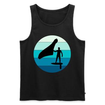 Wing Foiling Hydrofoil Surfing Surf Water Sport - Men's Premium Organic Tank Top - black - Front - AI Model Male 178 light (178cm)