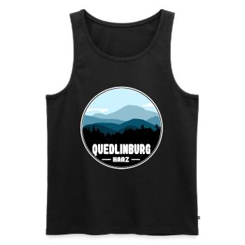 Quedlinburg Harz - Männer Premium Bio Tank Top - Schwarz - Vorne - Michal (187cm)
