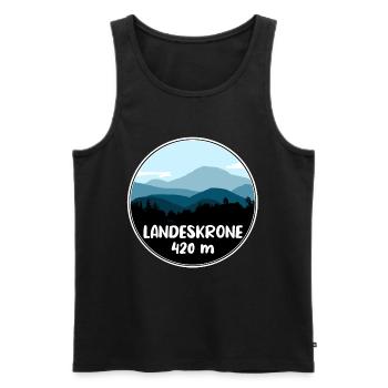 Landeskrone Sachsen Görlitz - Männer Premium Bio Tank Top - Schwarz - Vorne - Michal (187cm)