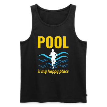 Deep Water Aqua jogging Pool Running Fitness - Men's Premium Organic Tank Top - black - Front - AI Model Male 178 light (178cm)
