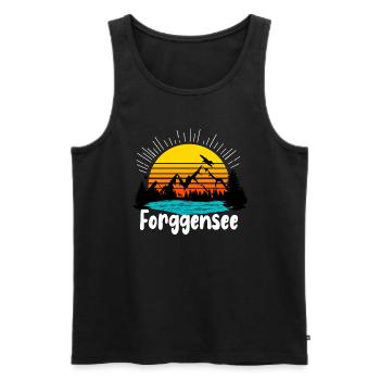 Forggensee - Männer Premium Bio Tank Top - Schwarz - Vorne - AI Model Male 178 light (178cm)