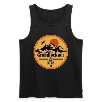 großglockner - Männer Premium Bio Tank Top - Schwarz - Vorne - AI Model Male 178 light (178cm)