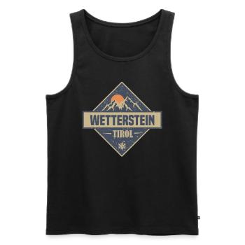 wetterstein - Männer Premium Bio Tank Top - Schwarz - Vorne - Michal (187cm)