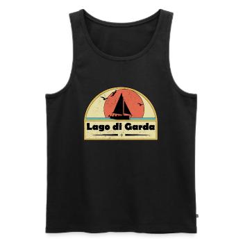 Lago di Garda - Männer Premium Bio Tank Top - Schwarz - Vorne - AI Model Male 178 light (178cm)