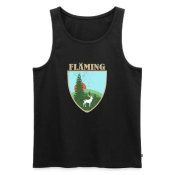 Fläming mit Hirsch - Männer Premium Bio Tank Top - Schwarz - Vorne - Michal (187cm)