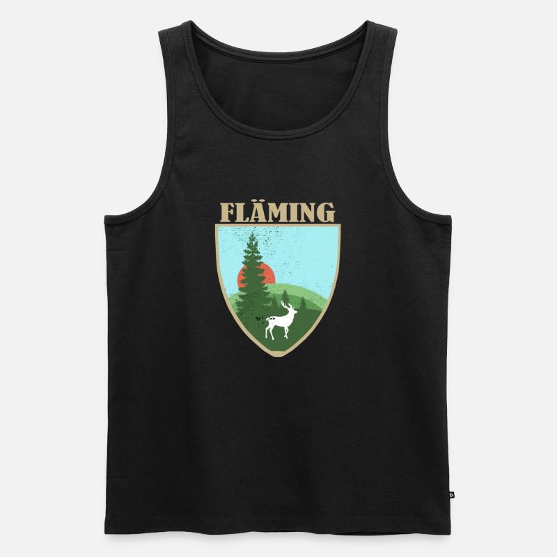 Fläming mit Hirsch - Männer Premium Bio Tank Top - Schwarz