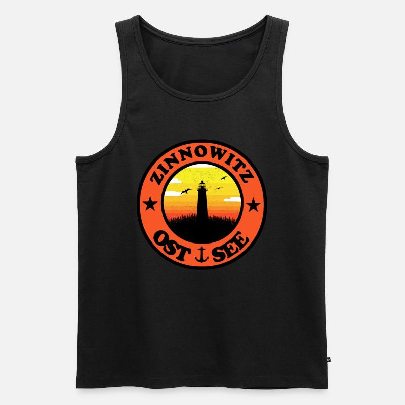 Leuchtturm Ostsee Zinnowitz - Männer Premium Bio Tank Top - Schwarz