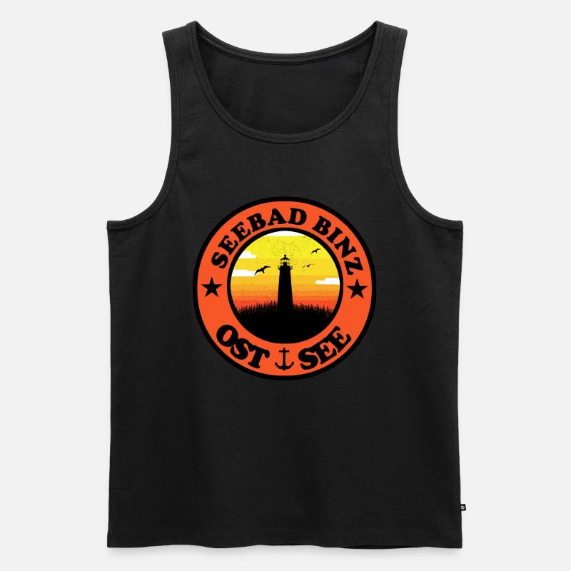 Leuchtturm Ostsee Binz - Männer Premium Bio Tank Top - Schwarz