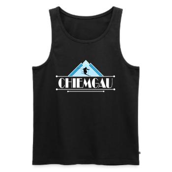 Chiemgau - Männer Premium Bio Tank Top - Schwarz - Vorne - Michal (187cm)
