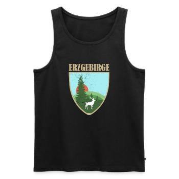 Erzgebirge - Männer Premium Bio Tank Top - Schwarz - Vorne - Michal (187cm)