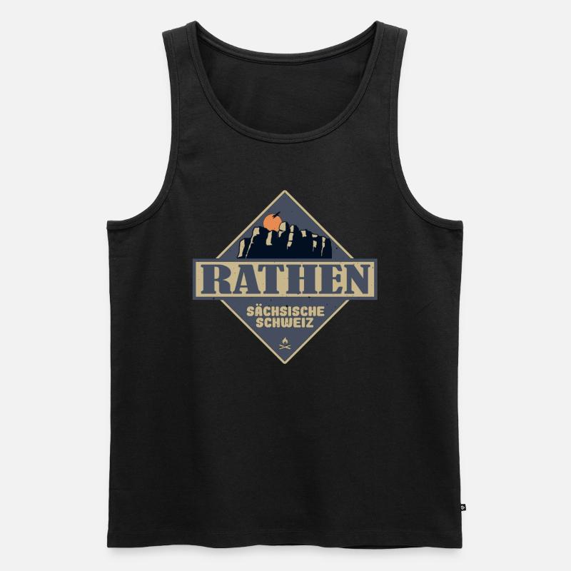 sächsische Schweiz Rathen - Männer Premium Bio Tank Top - Schwarz