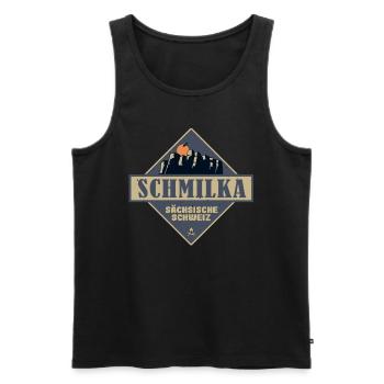 sächsische Schweiz Schmilka - Männer Premium Bio Tank Top - Schwarz - Vorne - AI Model Male 178 light (178cm)