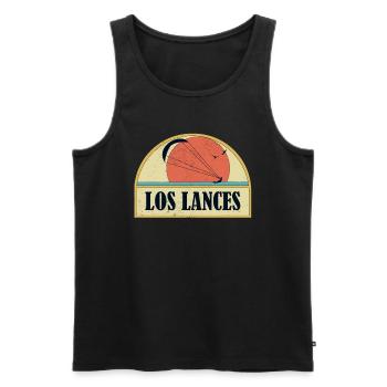 Kitesurfing Los Lances - Männer Premium Bio Tank Top - Schwarz - Vorne - AI Model Male 178 light (178cm)