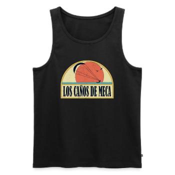 Kitesurfing Los Canos de Meca - Men's Premium Organic Tank Top - black - Front - AI Model Male 178 light (178cm)