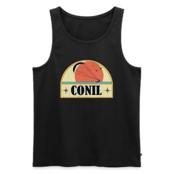 Kitesurfing Conil - Männer Premium Bio Tank Top - Schwarz - Vorne - Michal (187cm)