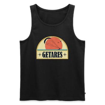 Kitesurfing Getares - Men's Premium Organic Tank Top - black - Front - AI Model Male 178 light (178cm)