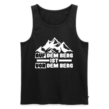 wanderer und Bergsteiger Spruch - Männer Premium Bio Tank Top - Schwarz - Vorne - Michal (187cm)