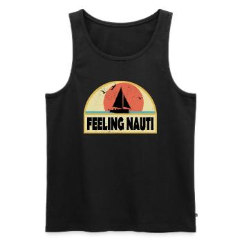 feeling nauti - Männer Premium Bio Tank Top - Schwarz - Vorne - Michal (187cm)