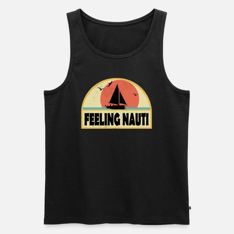 feeling nauti - Männer Premium Bio Tank Top - Schwarz