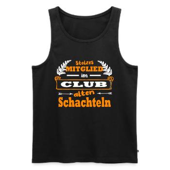 alte schachteln 03 - Männer Premium Bio Tank Top - Schwarz - Vorne - Michal (187cm)