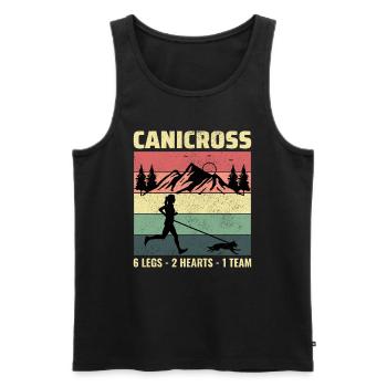 Canicross Trail Running Dog Sport Outdoor Hobby - Men's Premium Organic Tank Top - black - Front - Michal (187cm)