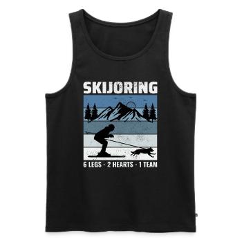 Dog Skijoring Extreme Winter Sport Ski Race Racing - Men's Premium Organic Tank Top - black - Front - Michal (187cm)