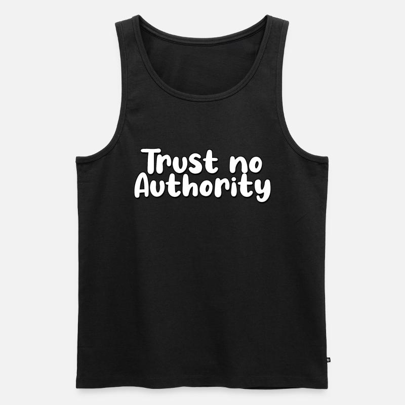 trust no authority - Männer Premium Bio Tank Top - Schwarz