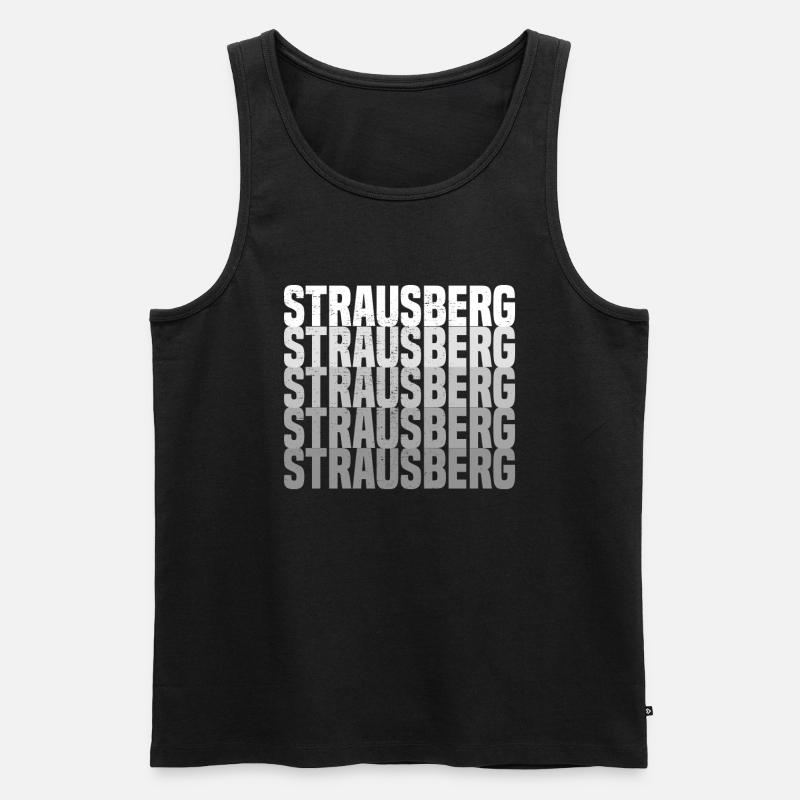 Strausberg grunge - Männer Premium Bio Tank Top - Schwarz