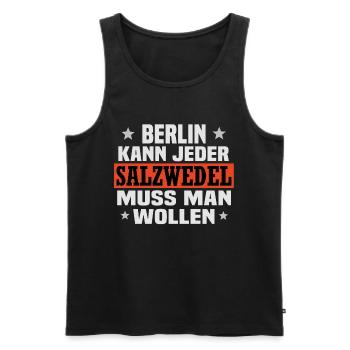 salzwedel - Männer Premium Bio Tank Top - Schwarz - Vorne - Michal (187cm)